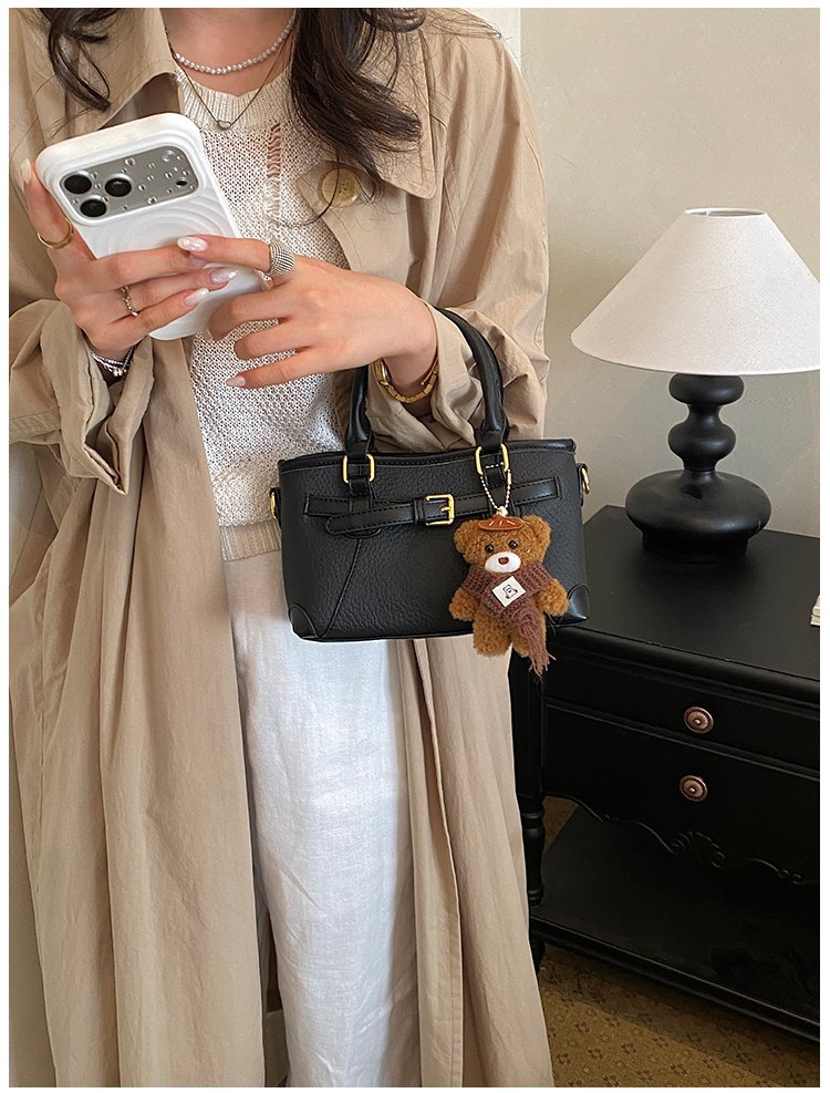Women's PU Leather Belted Top Handle Crossbody Bag detail 40