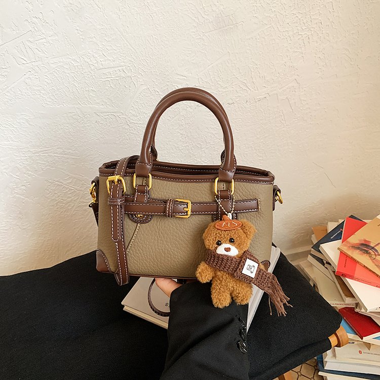 Women's PU Leather Belted Top Handle Crossbody Bag view 1