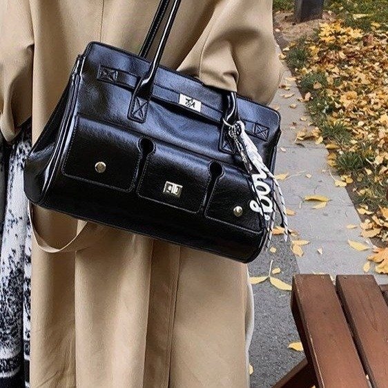 Women's PU Leather Belted Tote Bag view 2