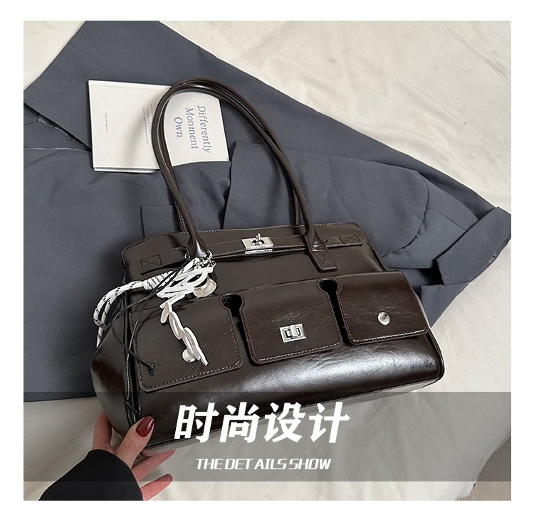 Women's PU Leather Belted Tote Bag detail 10