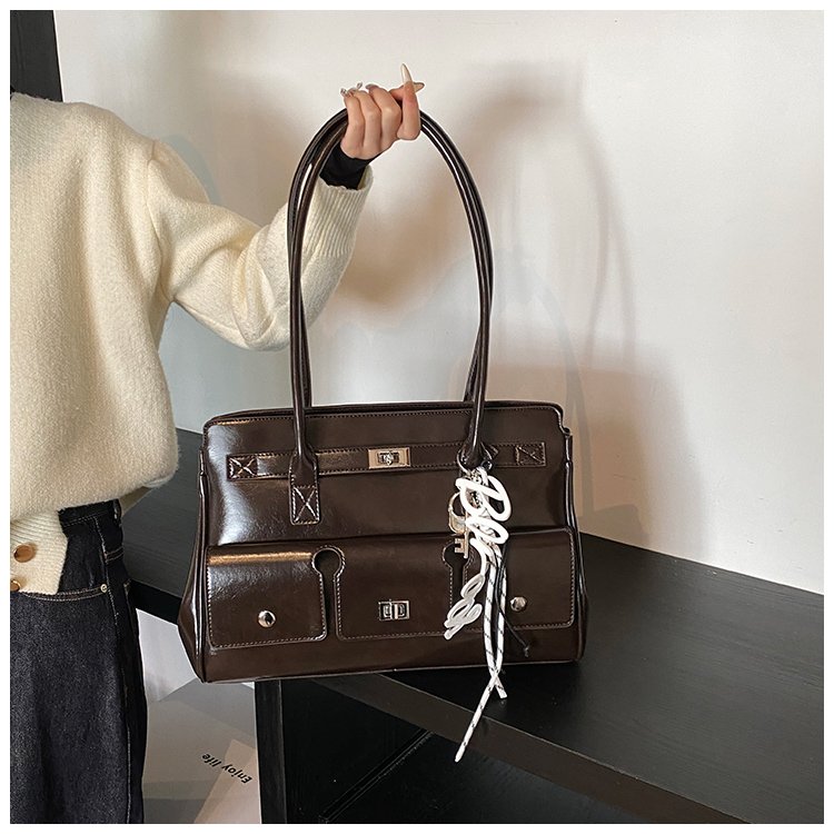 Women's PU Leather Belted Tote Bag detail 12
