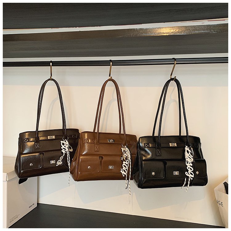 Women's PU Leather Belted Tote Bag detail 1