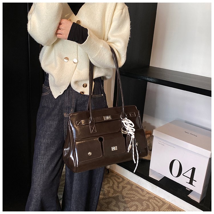 Women's PU Leather Belted Tote Bag detail 20