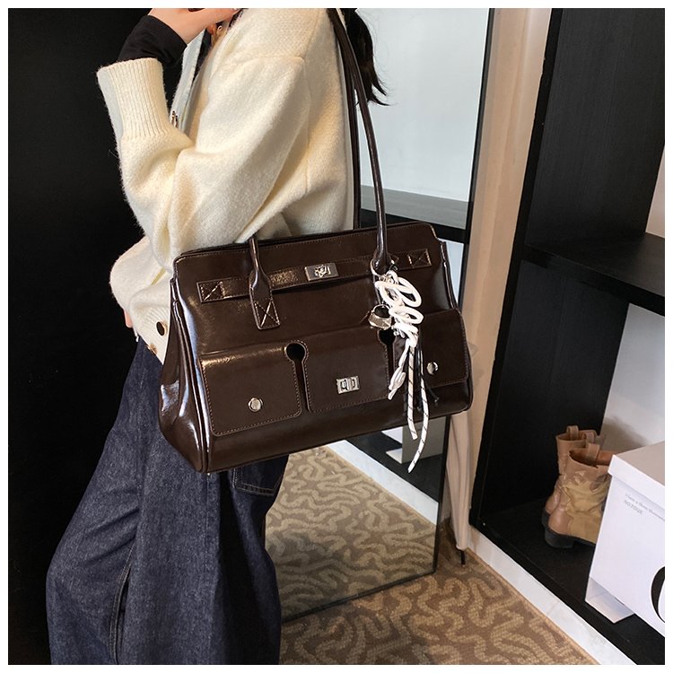 Women's PU Leather Belted Tote Bag detail 23
