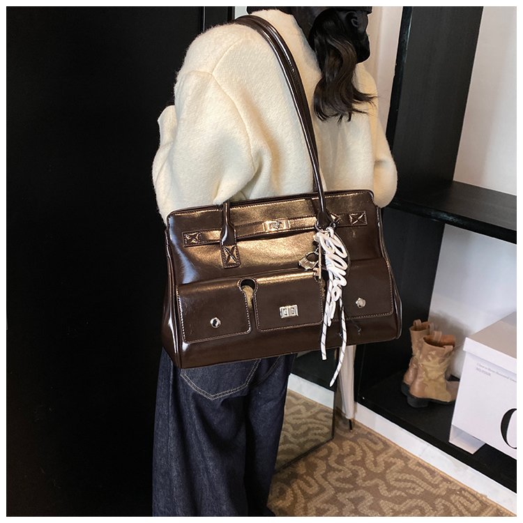 Women's PU Leather Belted Tote Bag detail 24