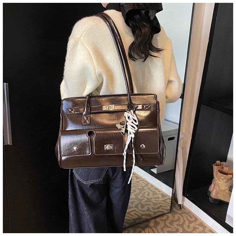Women's PU Leather Belted Tote Bag detail 26