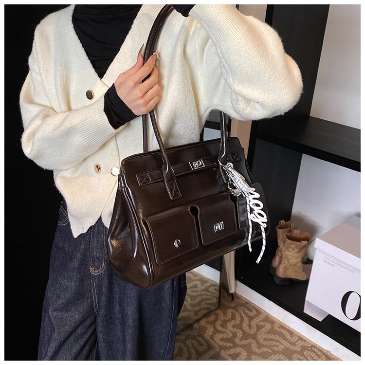 Women's PU Leather Belted Tote Bag detail 28