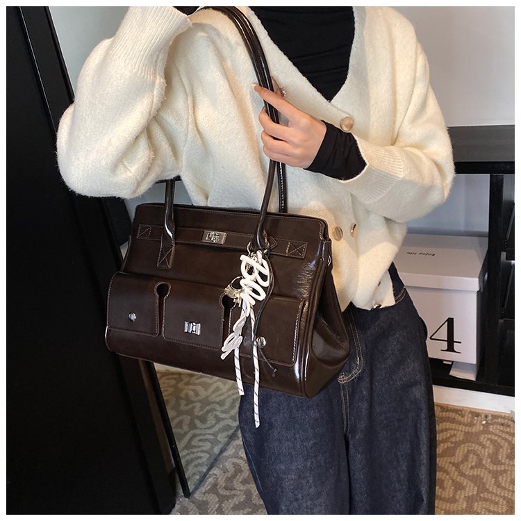 Women's PU Leather Belted Tote Bag detail 29