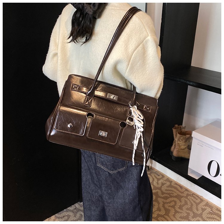 Women's PU Leather Belted Tote Bag detail 33
