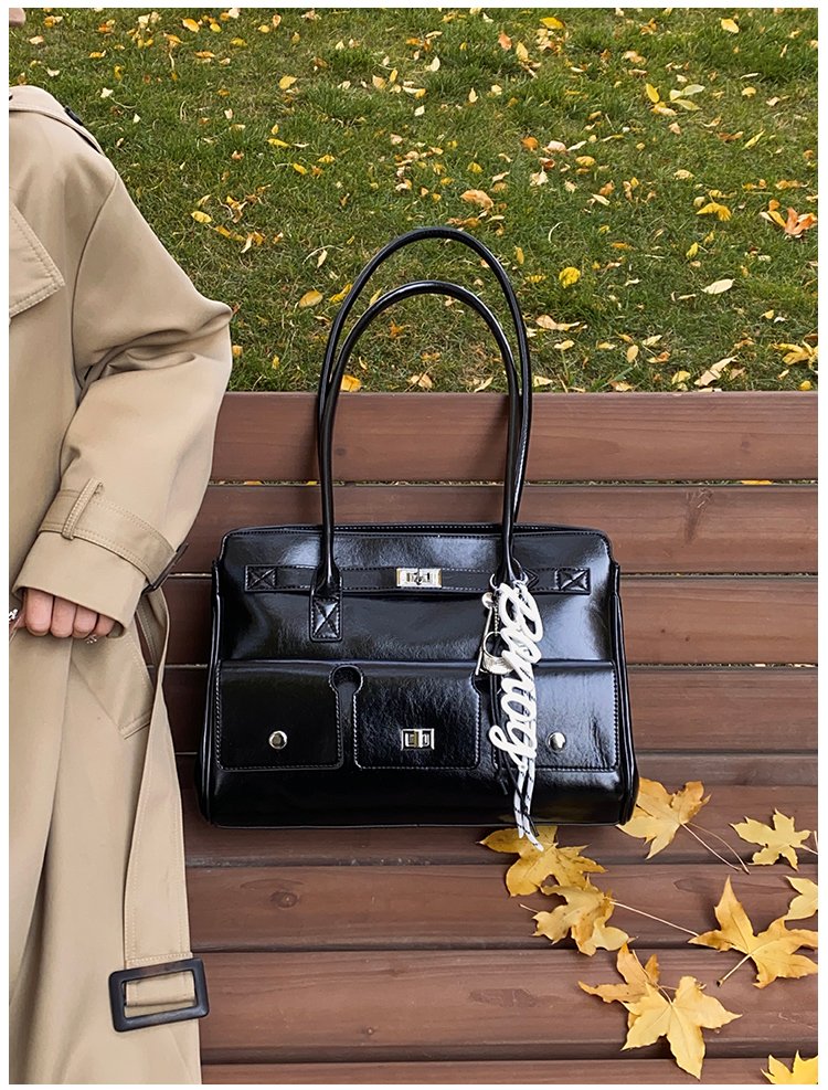 Women's PU Leather Belted Tote Bag detail 34