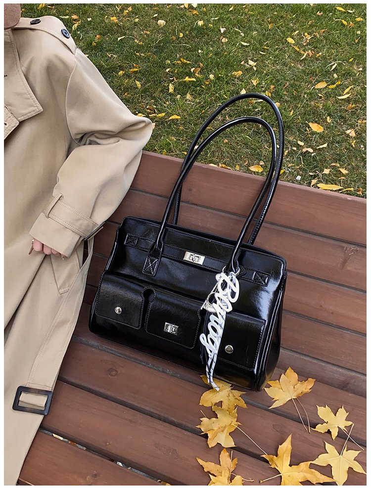 Women's PU Leather Belted Tote Bag detail 37