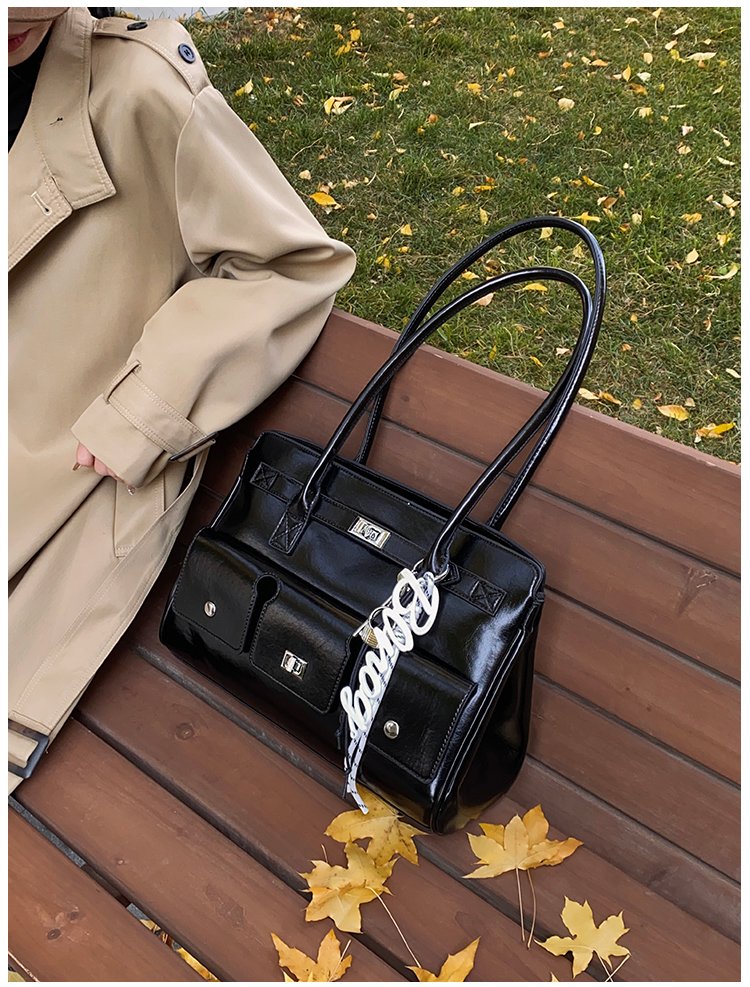 Women's PU Leather Belted Tote Bag detail 38
