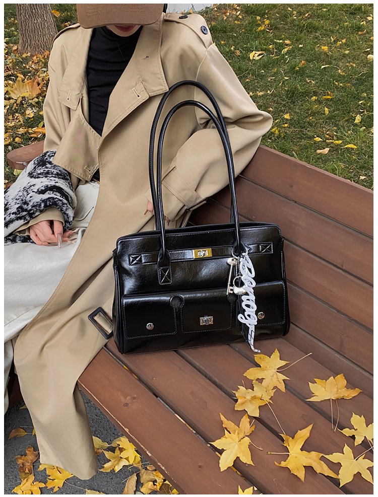 Women's PU Leather Belted Tote Bag detail 39