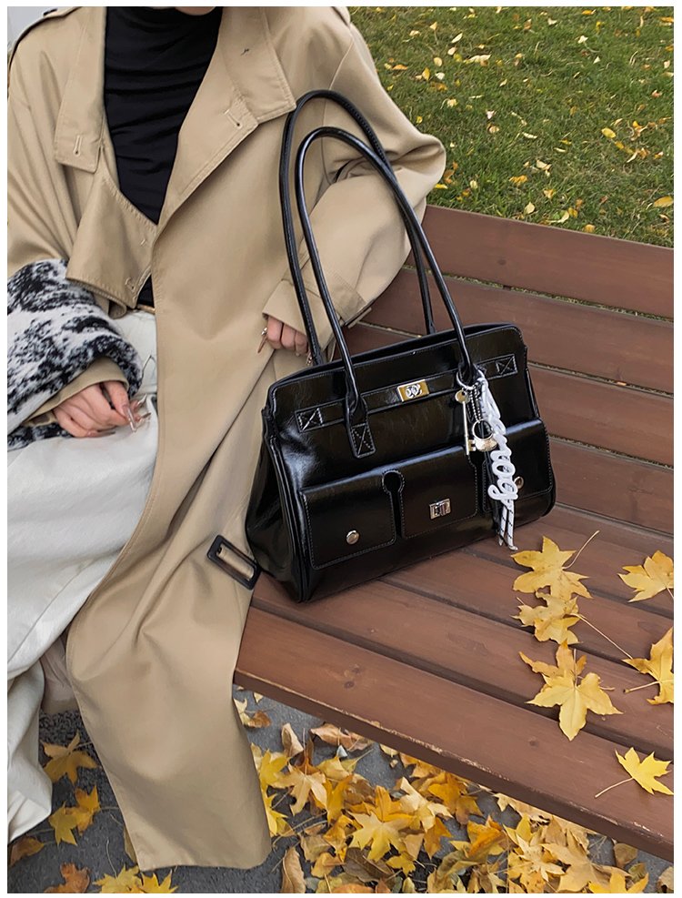 Women's PU Leather Belted Tote Bag detail 40