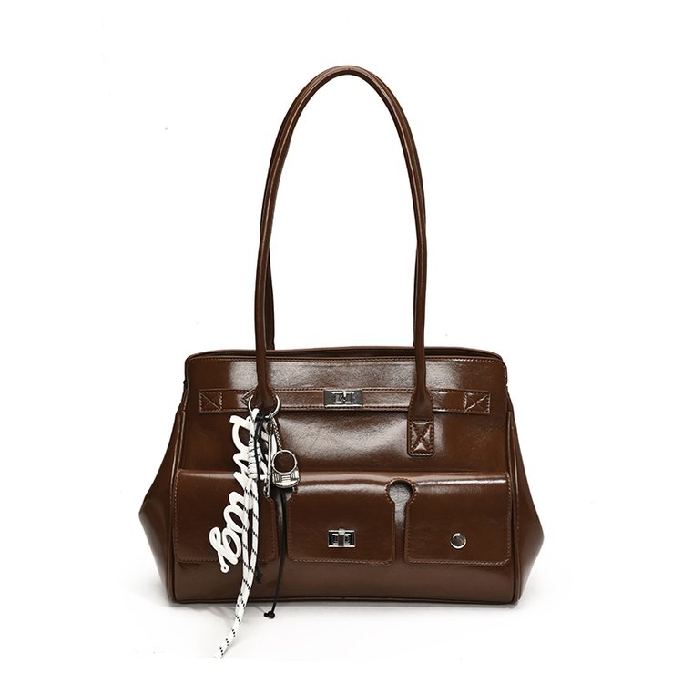 Women's PU Leather Belted Tote Bag view 5