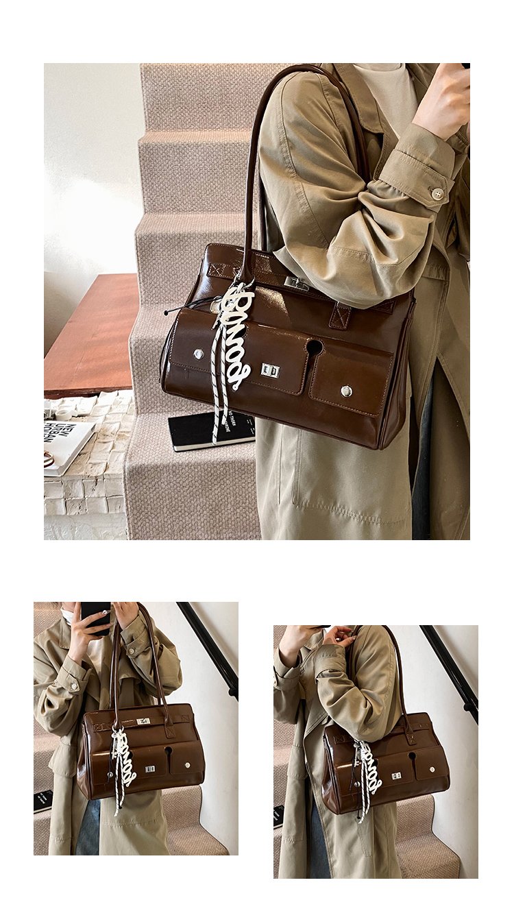 Women's PU Leather Belted Tote Bag detail 4