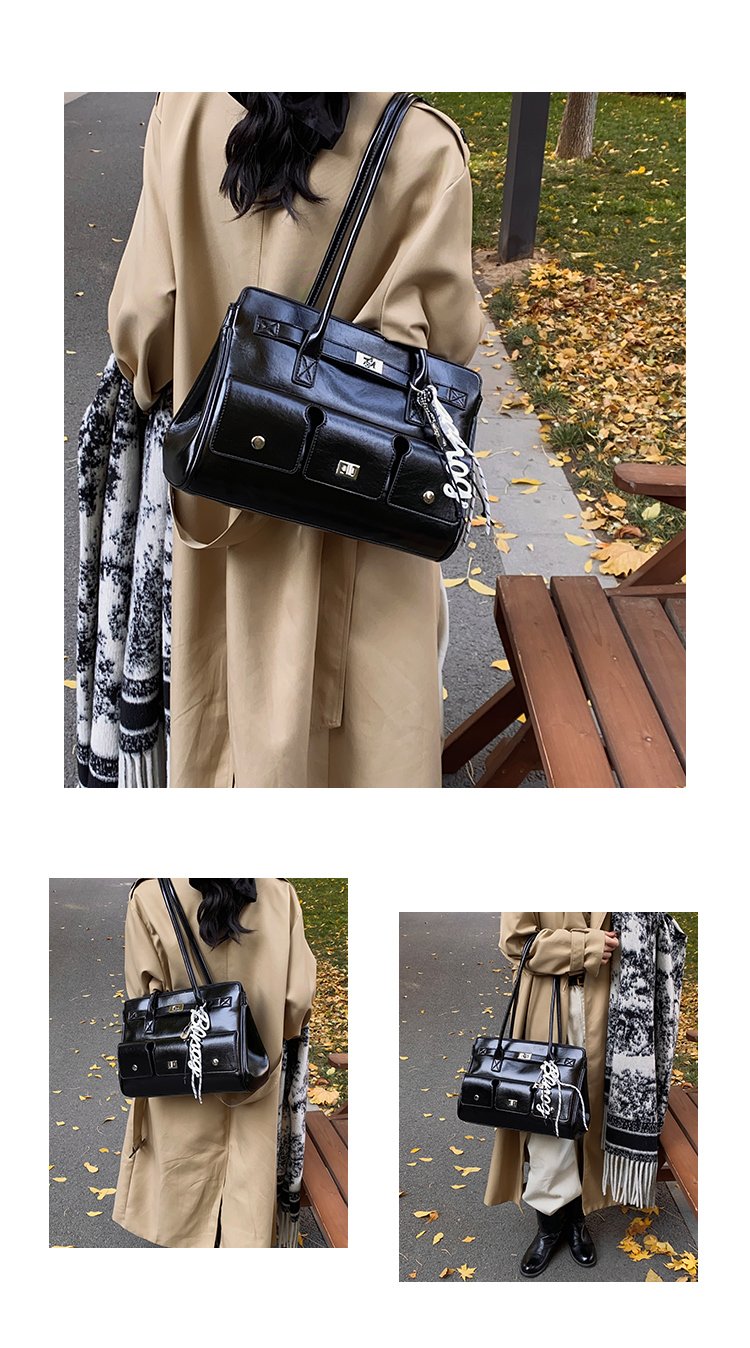 Women's PU Leather Belted Tote Bag detail 5