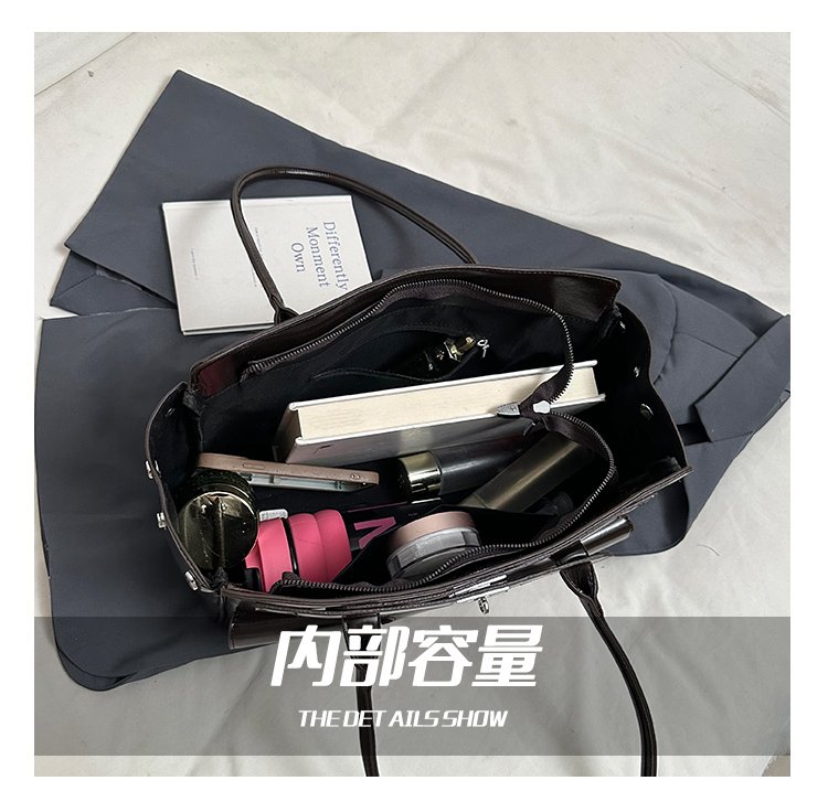 Women's PU Leather Belted Tote Bag detail 8