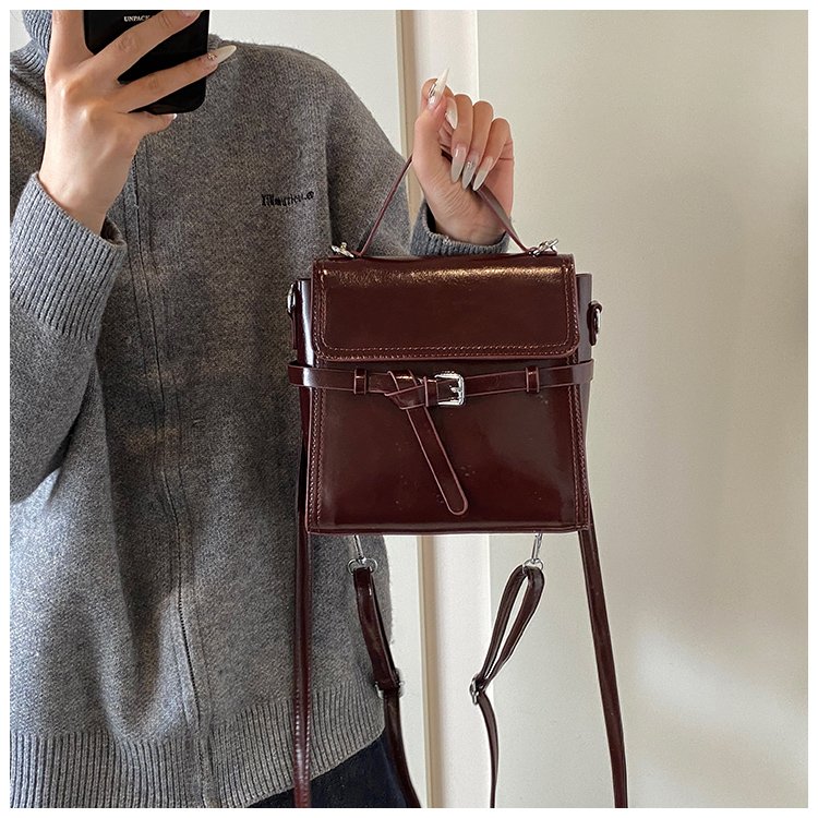 Women's PU Leather Bow Flap Backpack detail 14