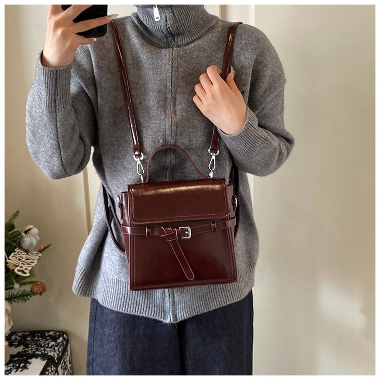 Women's PU Leather Bow Flap Backpack detail 18