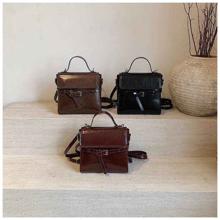 Women's PU Leather Bow Flap Backpack detail 1