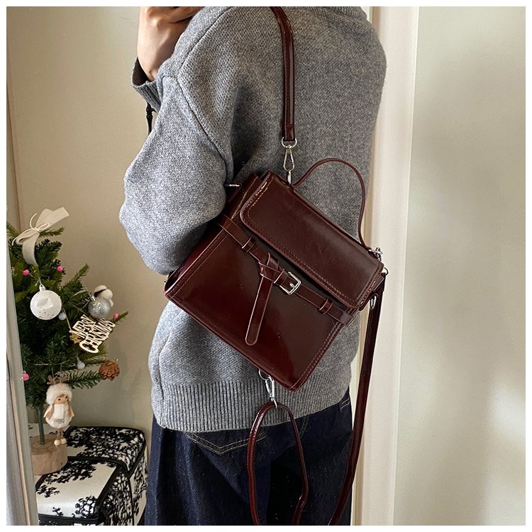 Women's PU Leather Bow Flap Backpack detail 19