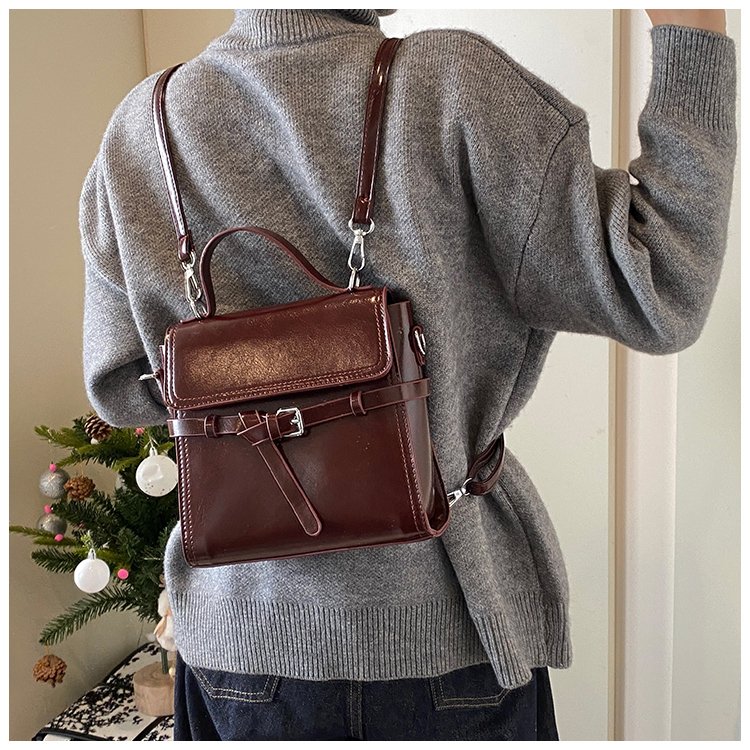Women's PU Leather Bow Flap Backpack detail 20
