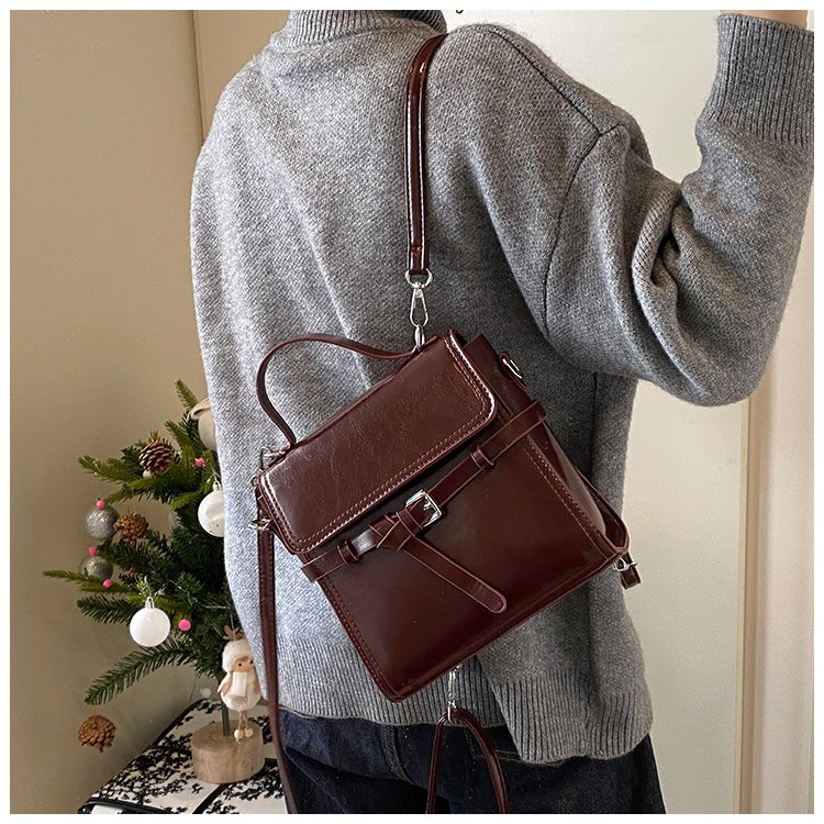 Women's PU Leather Bow Flap Backpack detail 21