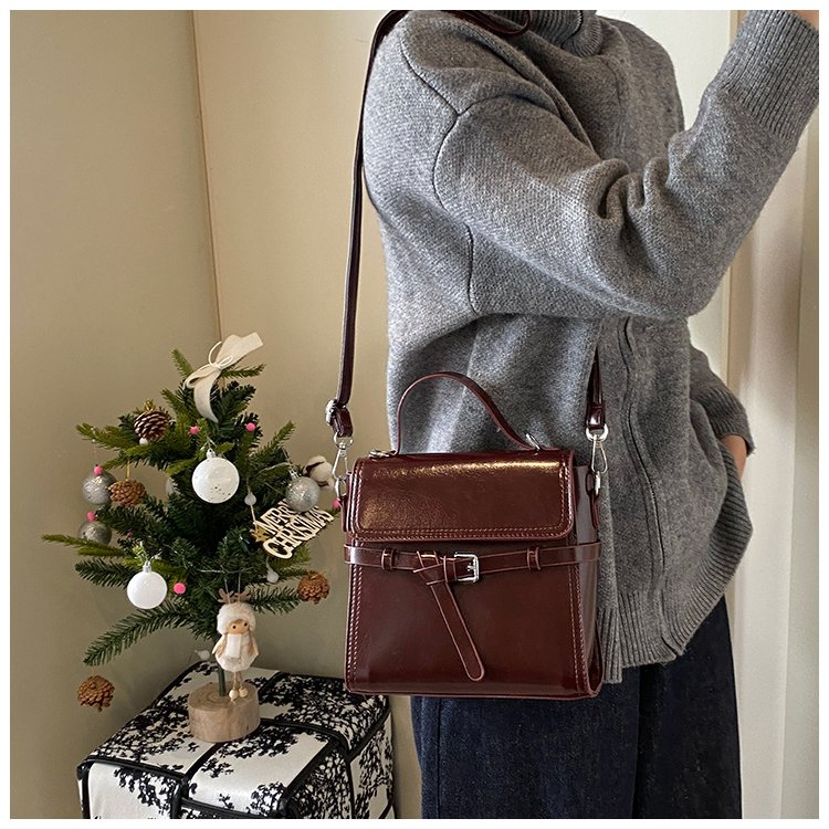 Women's PU Leather Bow Flap Backpack detail 23