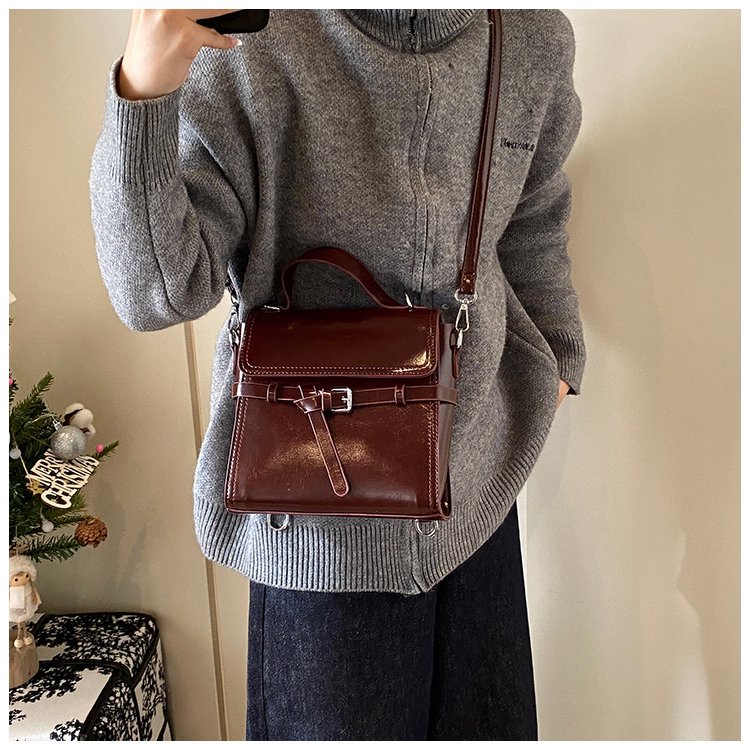 Women's PU Leather Bow Flap Backpack detail 24