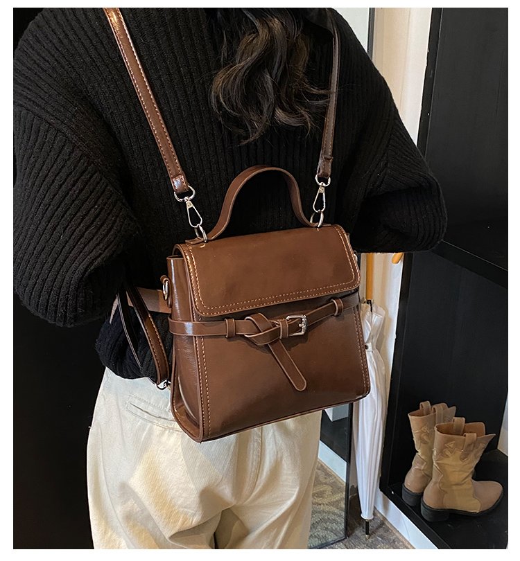 Women's PU Leather Bow Flap Backpack detail 2