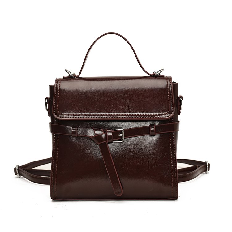 Women's PU Leather Bow Flap Backpack view 4