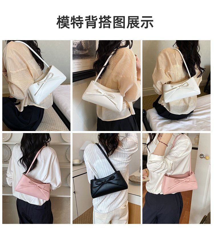 Women's PU Leather Bow Flap Shoulder Bag detail 4