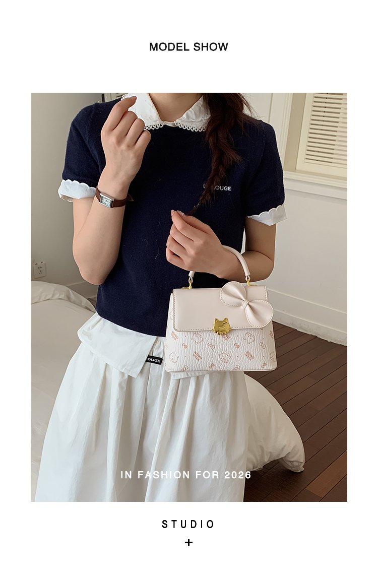 Women's PU Leather Bow Flap Top Handle Crossbody Bag detail 11