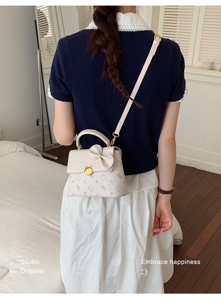 Women's PU Leather Bow Flap Top Handle Crossbody Bag detail 13