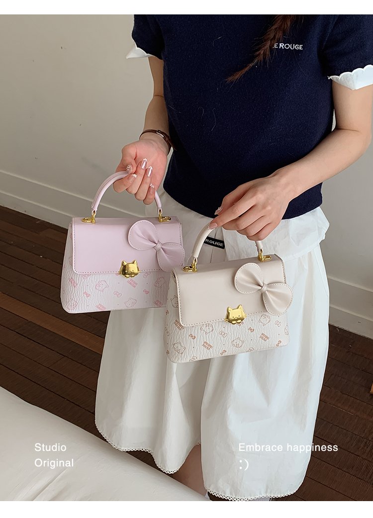Women's PU Leather Bow Flap Top Handle Crossbody Bag detail 14
