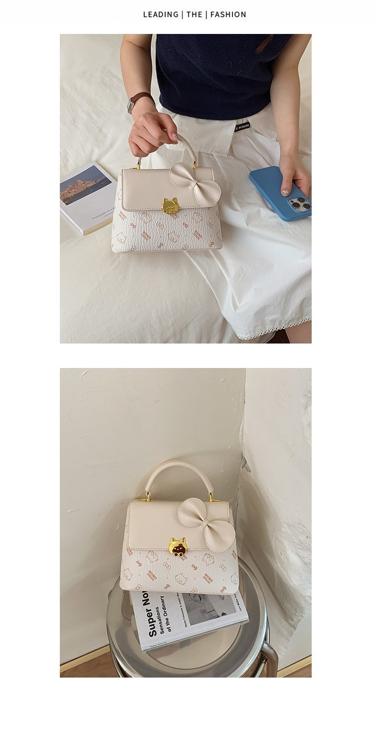 Women's PU Leather Bow Flap Top Handle Crossbody Bag detail 16