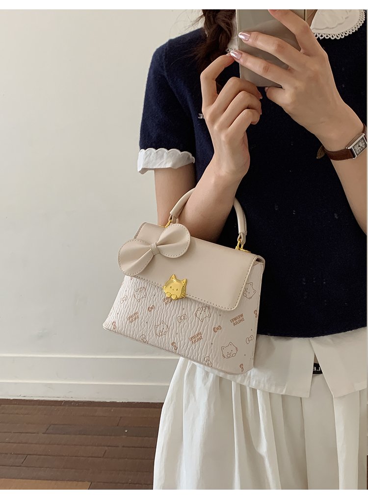 Women's PU Leather Bow Flap Top Handle Crossbody Bag detail 19