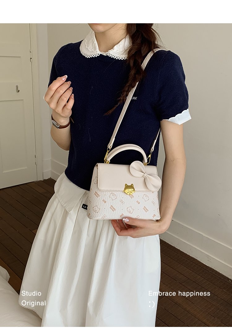 Women's PU Leather Bow Flap Top Handle Crossbody Bag detail 20