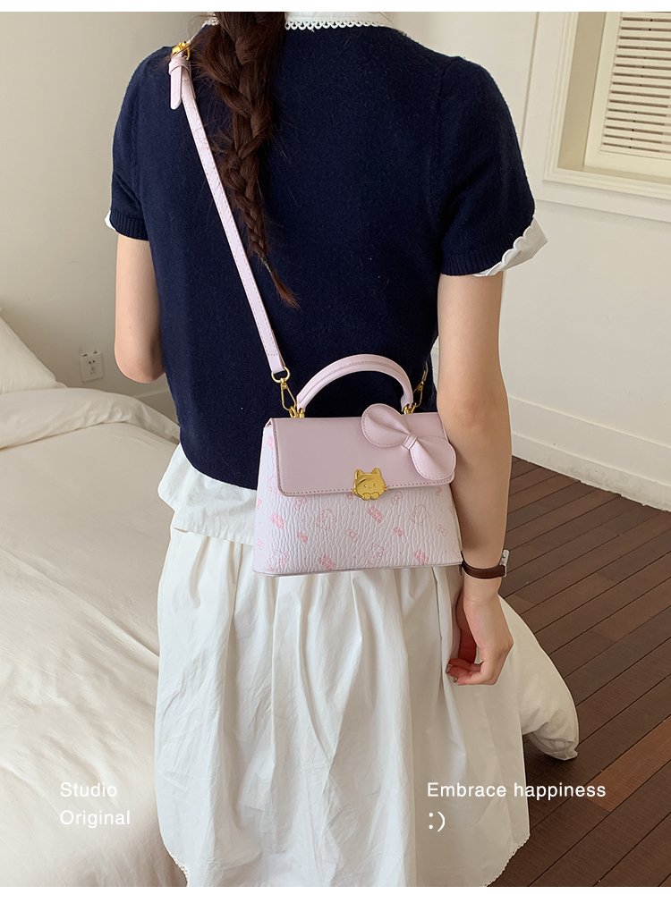 Women's PU Leather Bow Flap Top Handle Crossbody Bag detail 26