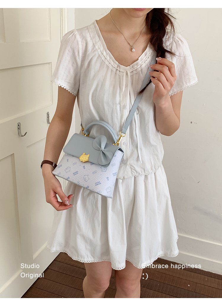 Women's PU Leather Bow Flap Top Handle Crossbody Bag detail 32