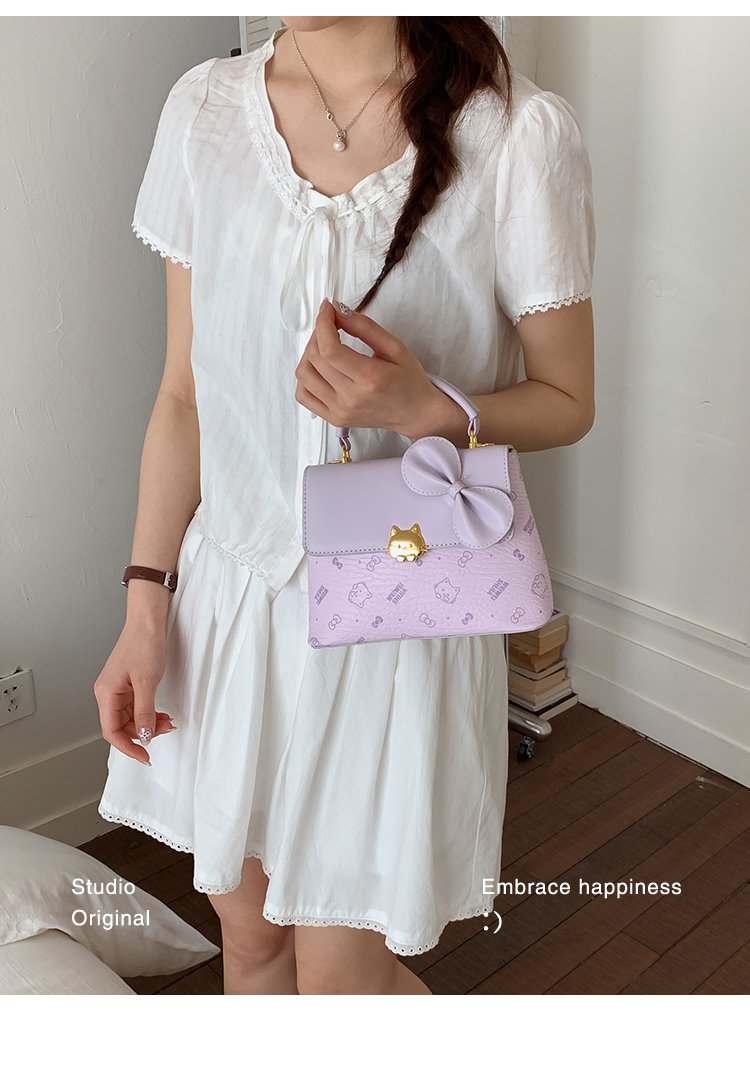 Women's PU Leather Bow Flap Top Handle Crossbody Bag detail 34