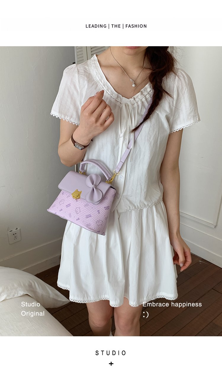 Women's PU Leather Bow Flap Top Handle Crossbody Bag detail 37