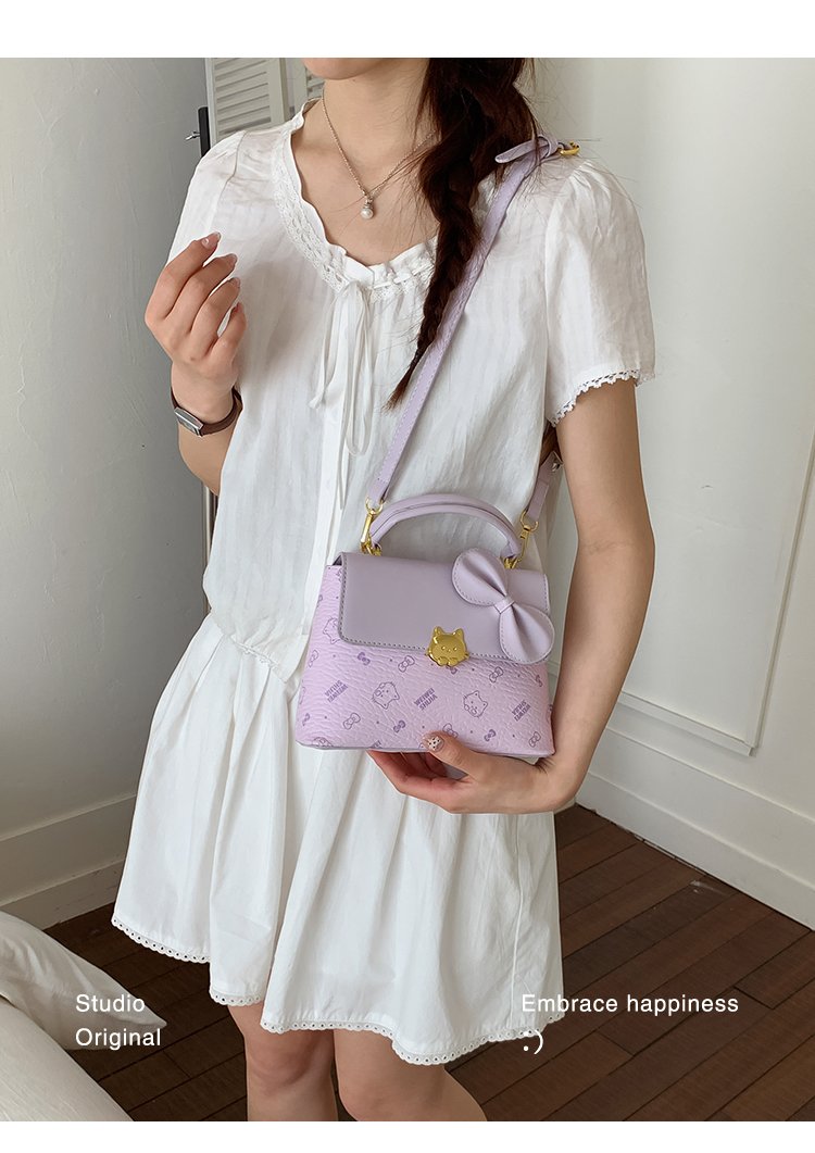 Women's PU Leather Bow Flap Top Handle Crossbody Bag detail 38
