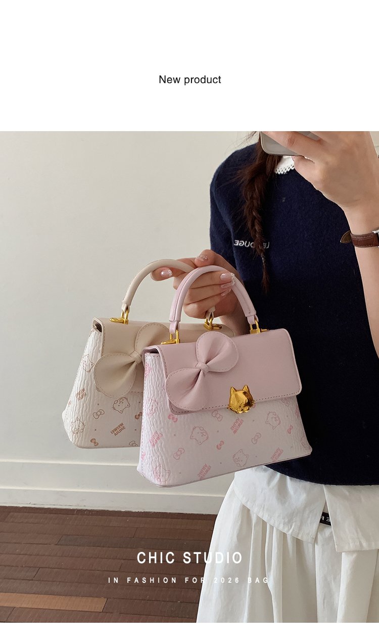 Women's PU Leather Bow Flap Top Handle Crossbody Bag detail 3