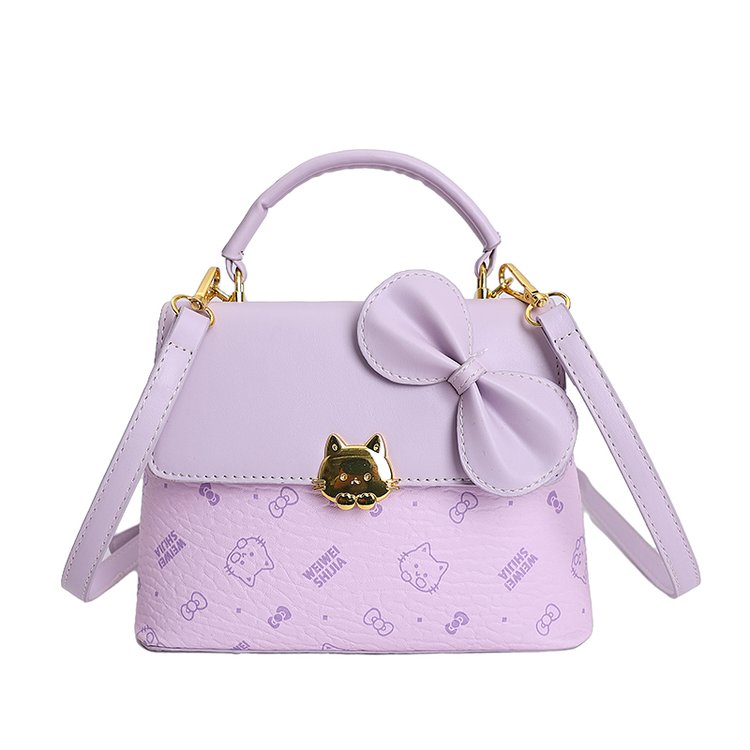 Women's PU Leather Bow Flap Top Handle Crossbody Bag view 4