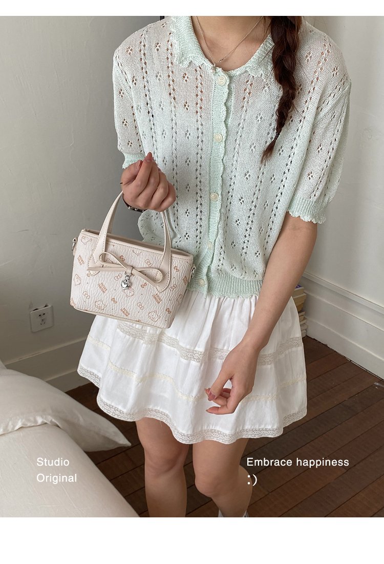 Women's PU Leather Bow Textured Top Handle Crossbody Bag detail 35