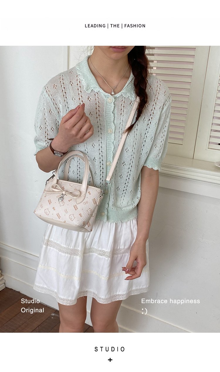Women's PU Leather Bow Textured Top Handle Crossbody Bag detail 36