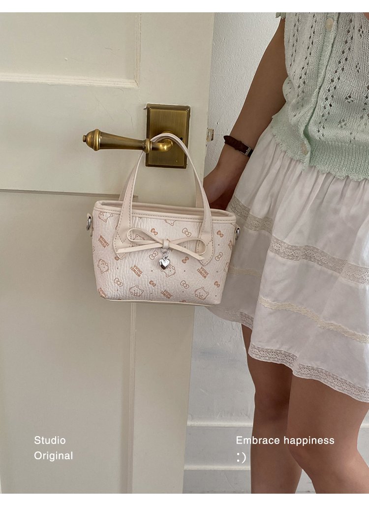 Women's PU Leather Bow Textured Top Handle Crossbody Bag detail 39