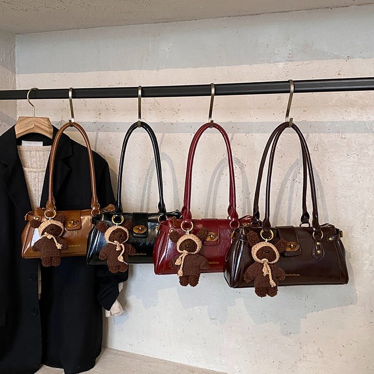 Women's PU Leather Buckle Barrel Bag view 2